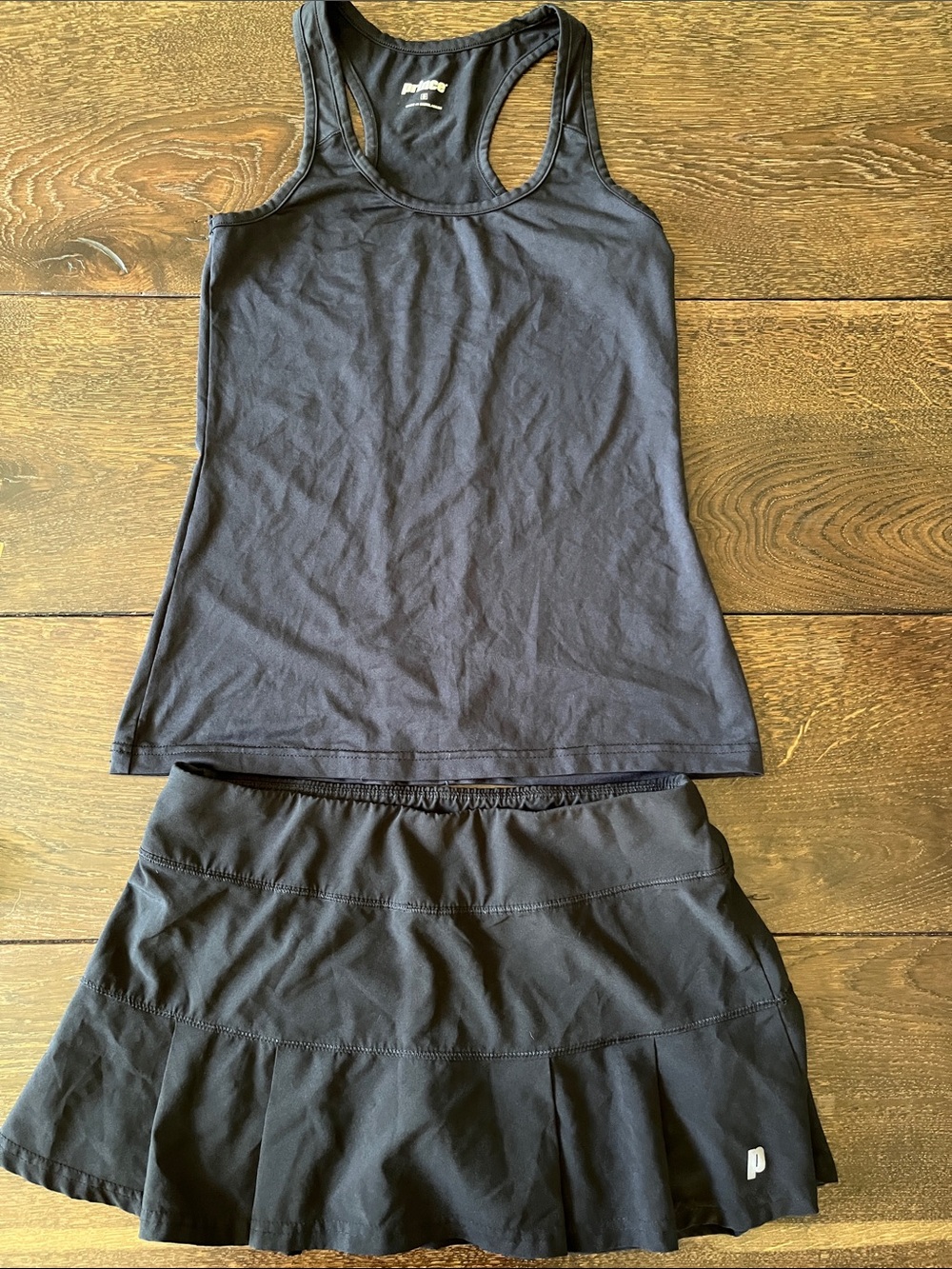 Prince Black Racerback Athletic Tank Top and Mini Tennis Skort